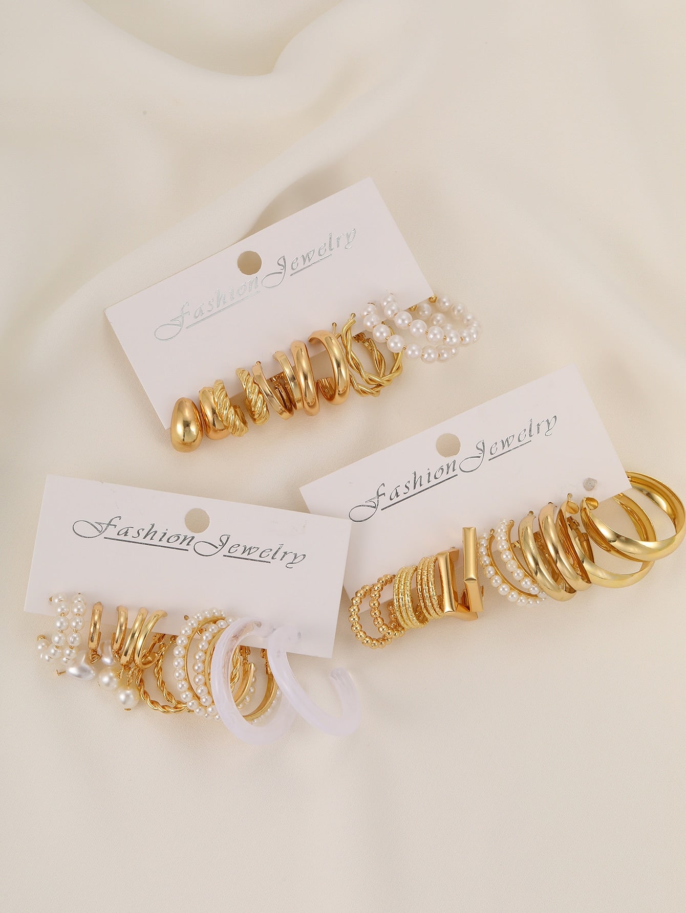 36 Piezas/set Pendientes De Perlas Sintéticas Y Metal Simples Para Mujeres, Excelente Para Vacaciones Y Como Regalo De Citas
