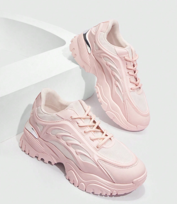 Cuccoo Everyday Collection Zapatos De Mujer, Moda, Suela Gruesa, Ligeros, Color Rosa, Zapatillas De Deporte Al Aire Libre