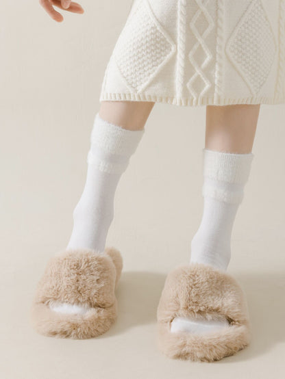 3 pares de calcetines para mujeres, de unicolor, respirables y cálidos con peluche, nuevos lanzamientos de otoño, calcetines esponjosos
