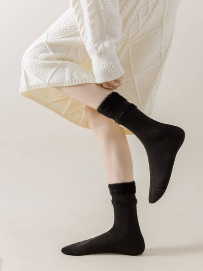 3 pares de calcetines para mujeres, de unicolor, respirables y cálidos con peluche, nuevos lanzamientos de otoño, calcetines esponjosos