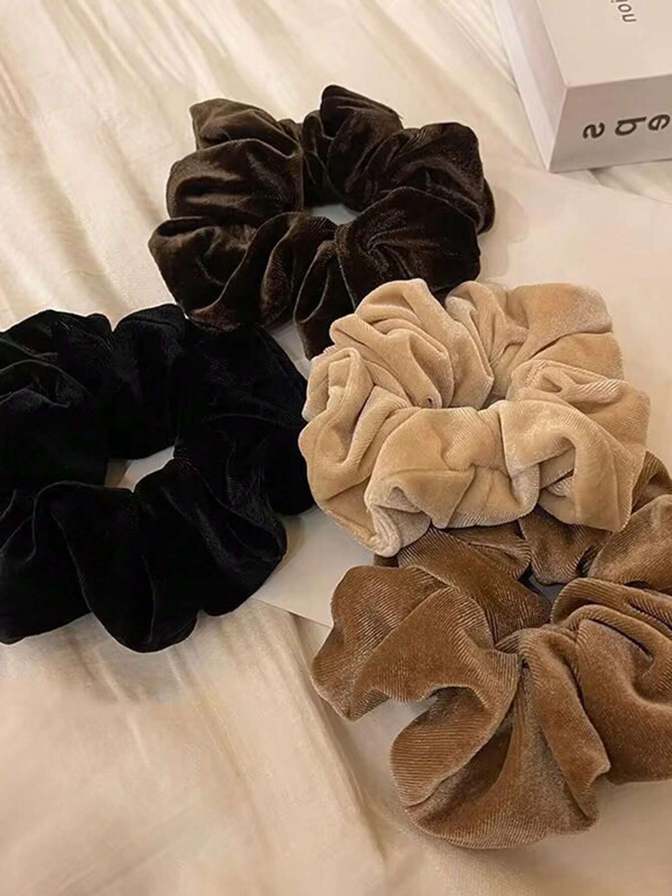 4 Aros de pelo de peluche, aros de pelo de unicolor versátiles para otoño e invierno, aptos para uso casual diario en Halloween