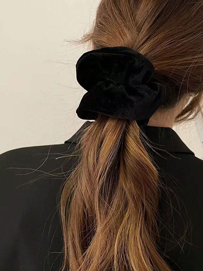 4 Aros de pelo de peluche, aros de pelo de unicolor versátiles para otoño e invierno, aptos para uso casual diario en Halloween