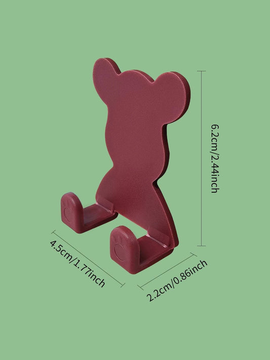 4 piezas Ganchos adhesivos de pared de plástico con forma de oso lindo para rasuradora y almacenamiento, sin necesidad de clavos, alta resistencia