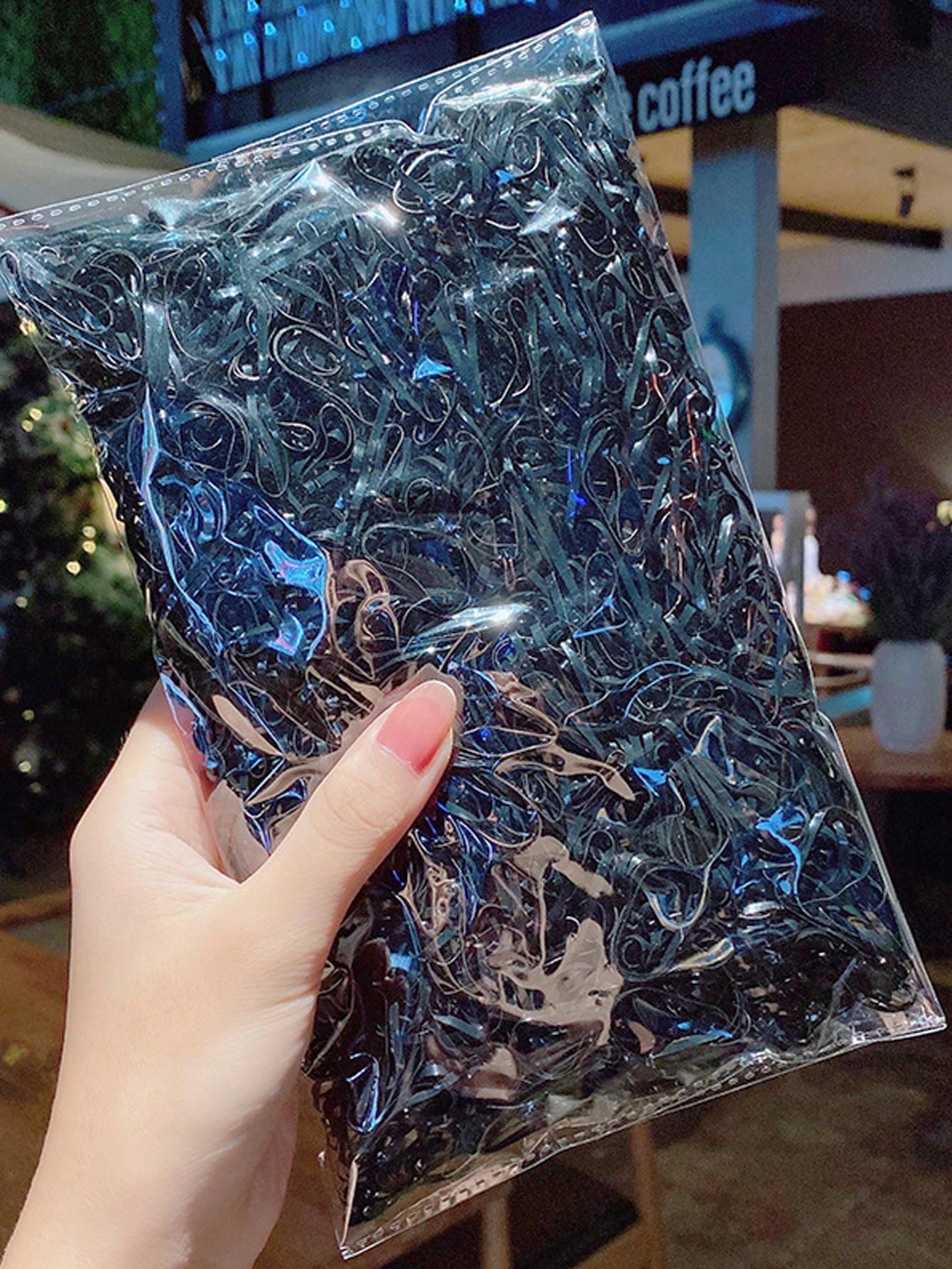 10000 piezas Juego de ligas para el cabello de mujer en estilo simple de colores caramelo negro, con caja de almacenamiento, accesorios de moda para uso diario, coletas, maquillaje, combinación de ropa, gomas elásticas casuales, accesorios rosas
