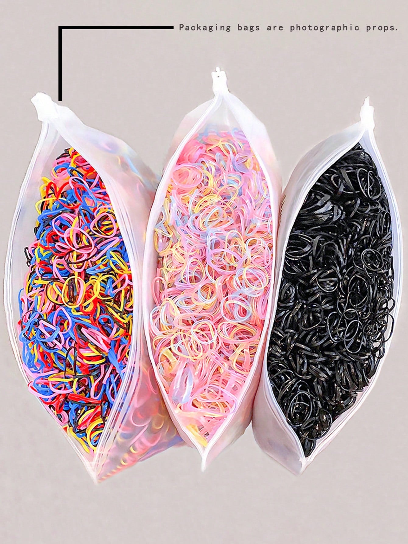 10000 piezas Juego de ligas para el cabello de mujer en estilo simple de colores caramelo negro, con caja de almacenamiento, accesorios de moda para uso diario, coletas, maquillaje, combinación de ropa, gomas elásticas casuales, accesorios rosas