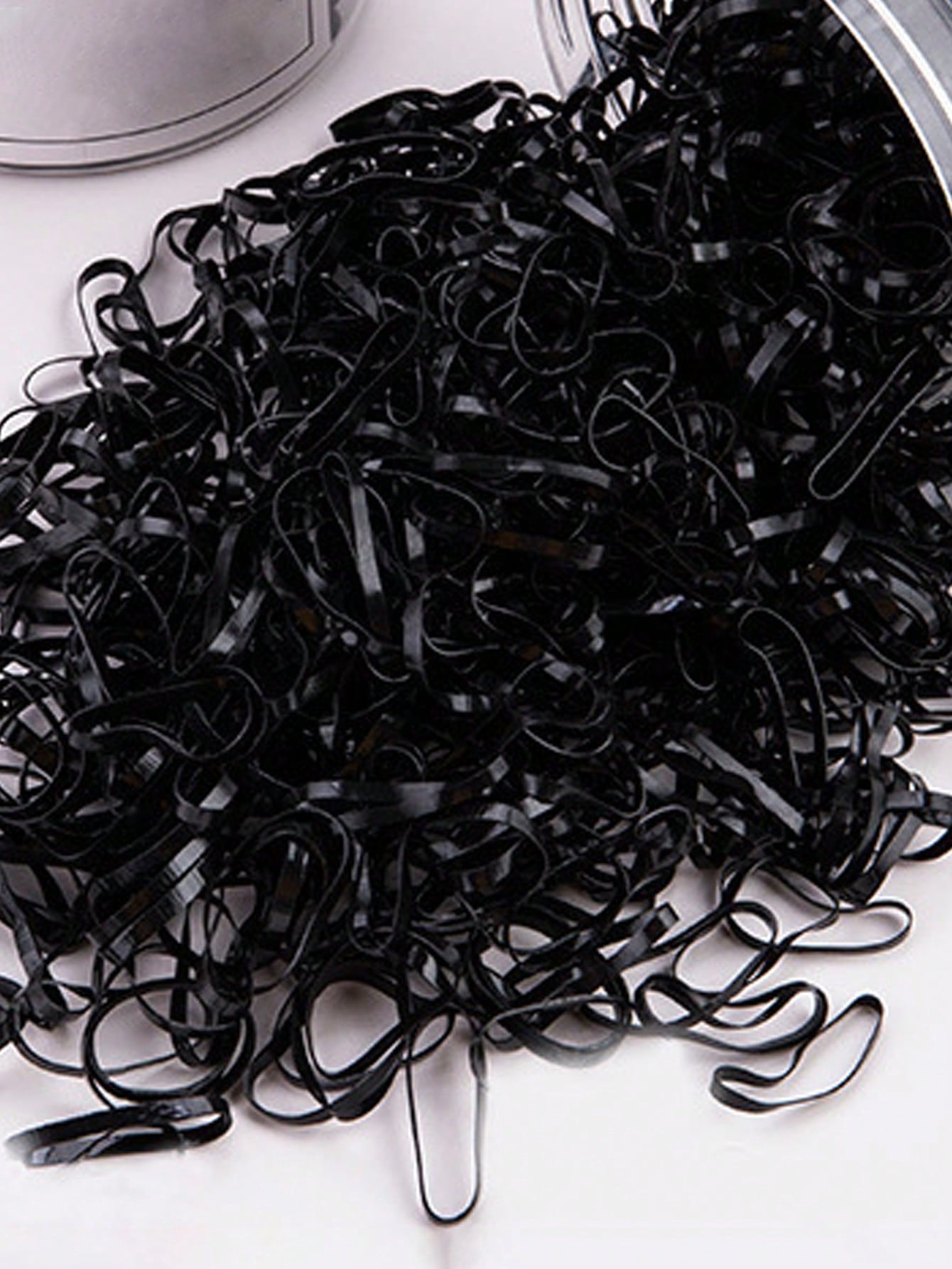 10000 piezas Juego de ligas para el cabello de mujer en estilo simple de colores caramelo negro, con caja de almacenamiento, accesorios de moda para uso diario, coletas, maquillaje, combinación de ropa, gomas elásticas casuales, accesorios rosas