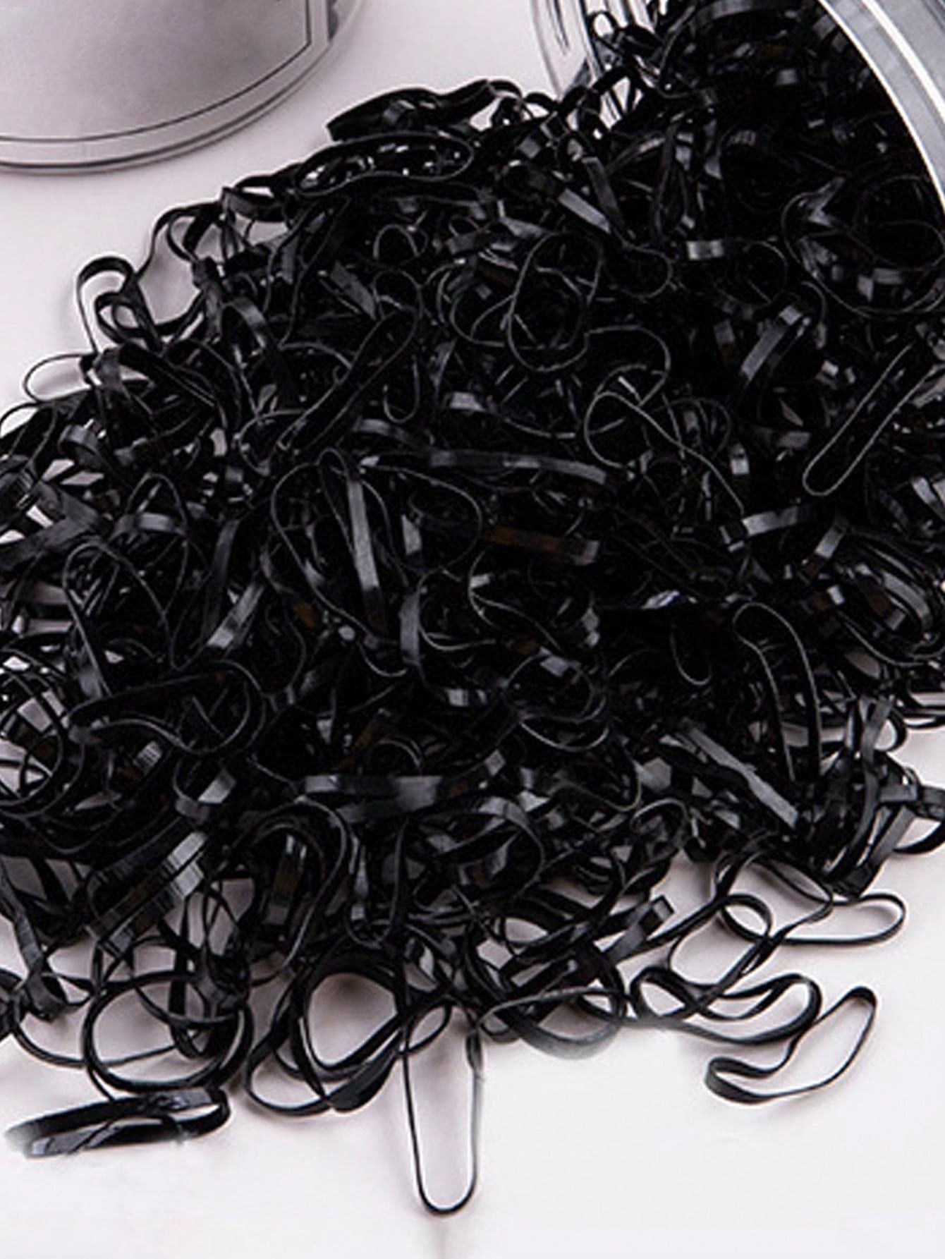 10000 piezas Juego de ligas para el cabello de mujer en estilo simple de colores caramelo negro, con caja de almacenamiento, accesorios de moda para uso diario, coletas, maquillaje, combinación de ropa, gomas elásticas casuales, accesorios rosas