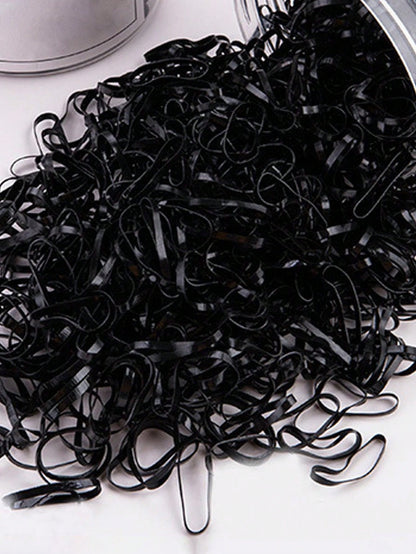 10000 piezas Juego de ligas para el cabello de mujer en estilo simple de colores caramelo negro, con caja de almacenamiento, accesorios de moda para uso diario, coletas, maquillaje, combinación de ropa, gomas elásticas casuales, accesorios rosas