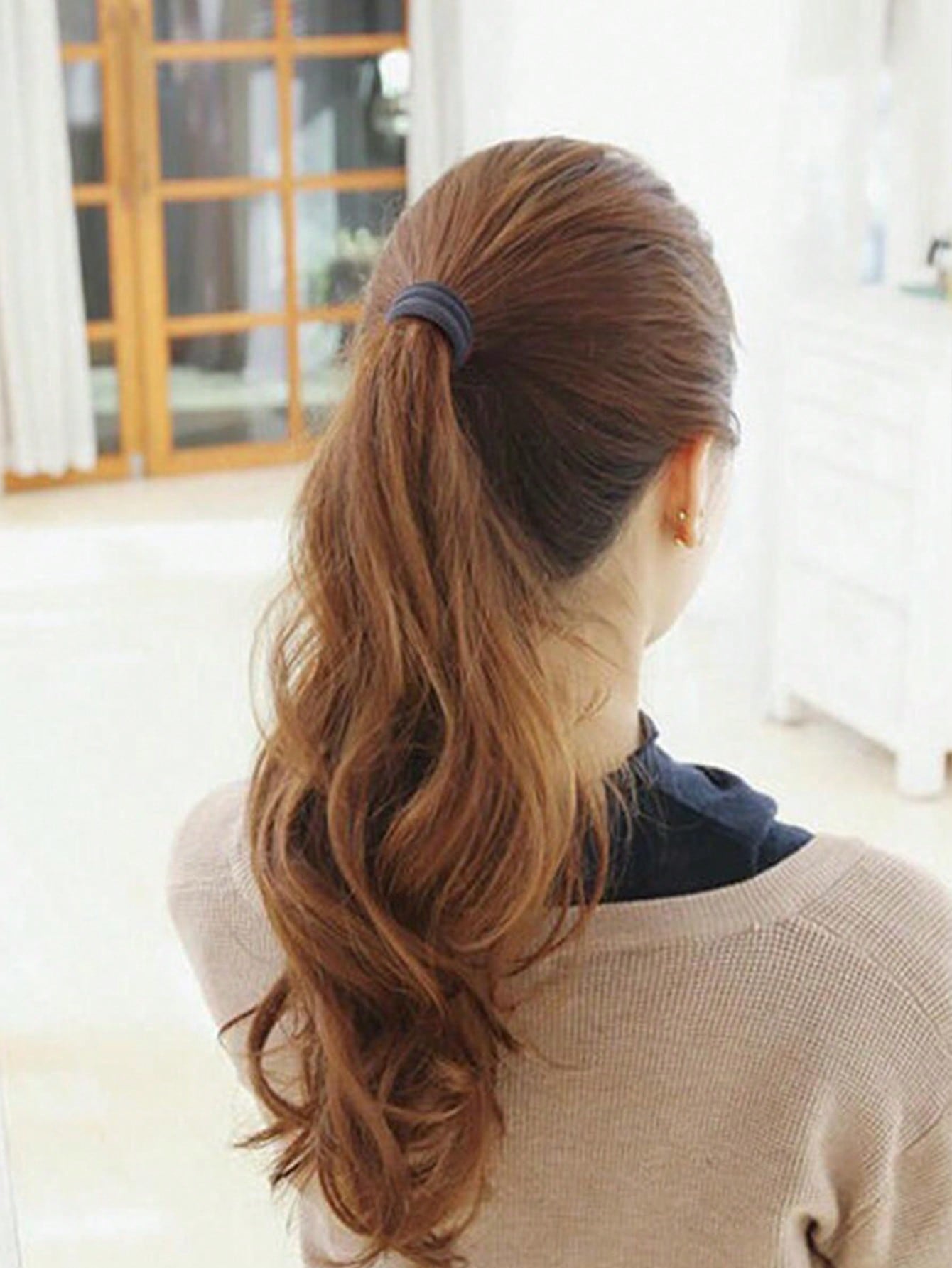 50 piezas/paquete Gomas para el pelo coloridas sin costuras para mujeres, sujetadores elásticos para cola de caballo que no dañan el cabello, informales