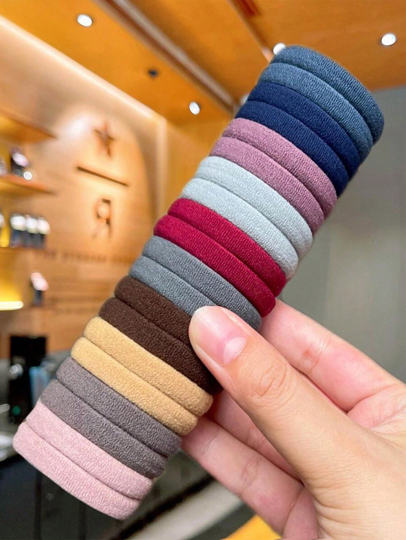 50 piezas/paquete Gomas para el pelo coloridas sin costuras para mujeres, sujetadores elásticos para cola de caballo que no dañan el cabello, informales