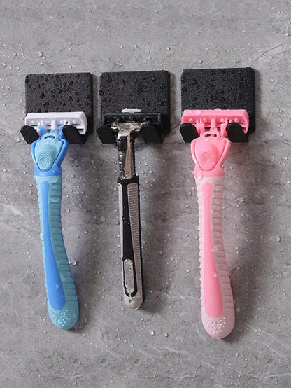 5 piezas Ganchos para soporte de afeitadora sin perforación, colgadores de pared adhesivos resistentes para llaves, enchufes, joyas, toallas, ducha, organizador de afeitadora perfecto