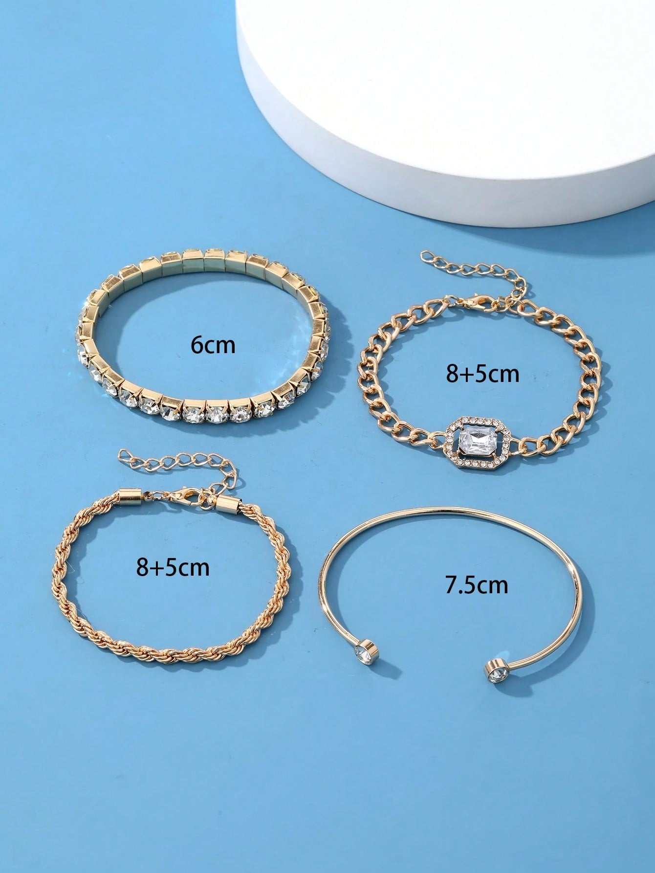 5 piezas/set Pulsera conjunto con estilo bohemio de AMOR con corazón doble