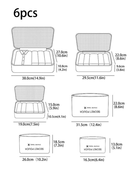 6 piezas Bolsa de almacenamiento con gráfico de letras para viaje, bolsa de maquillaje, bolsa de cosméticos, organizador de vacaciones, organizador de maquillaje de gran capacidad, estuche de maquillaje, para lápiz labial, pincel, cuidado de la piel