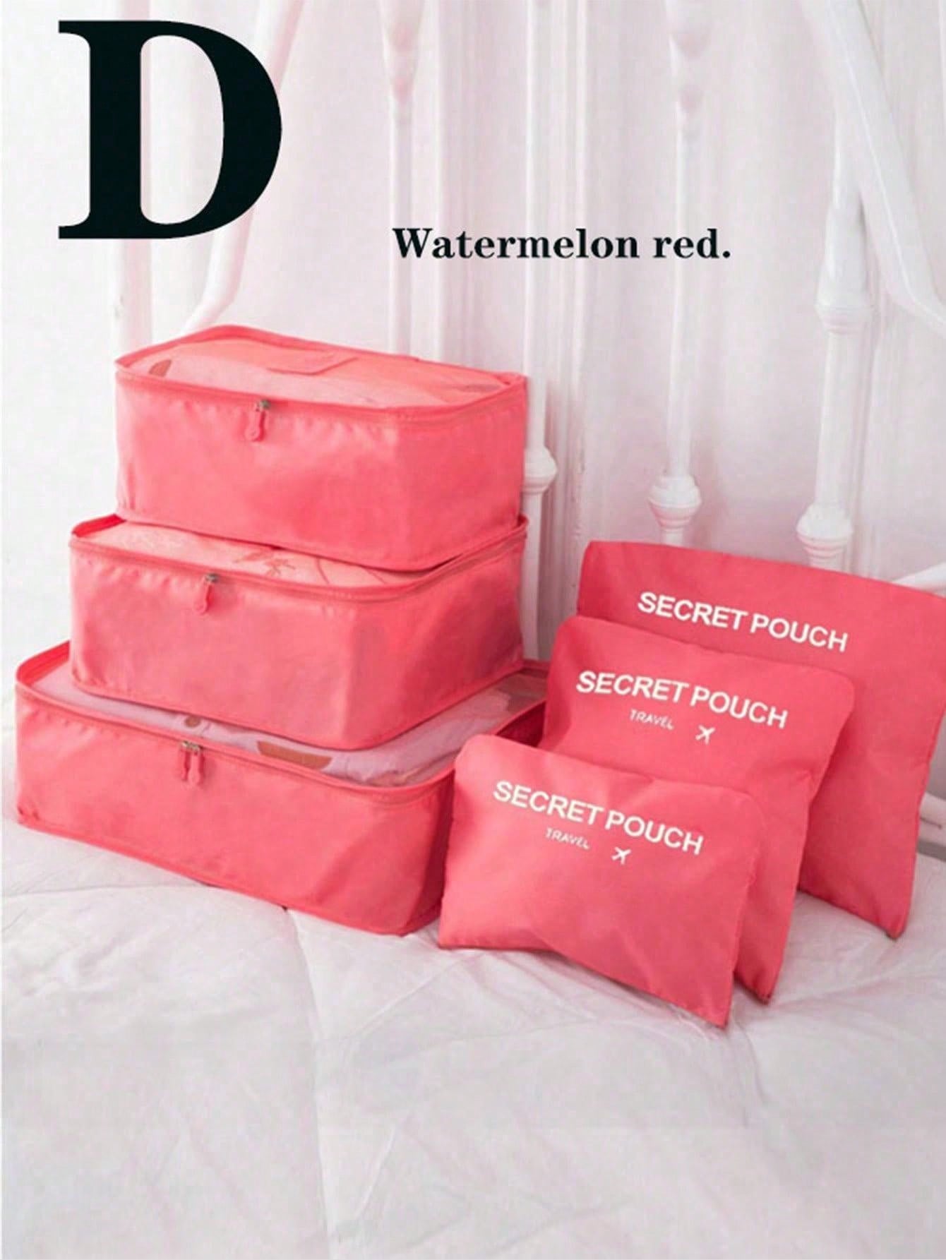 6 piezas Juego de bolsas de almacenamiento de viaje para maleta, ropa, zapatos, artículos de tocador, organizadores de cubos de embalaje, organizador de equipaje portátil para bolsa de almacenamiento de viaje, bolsa de maquillaje, bolsa de cosméticos