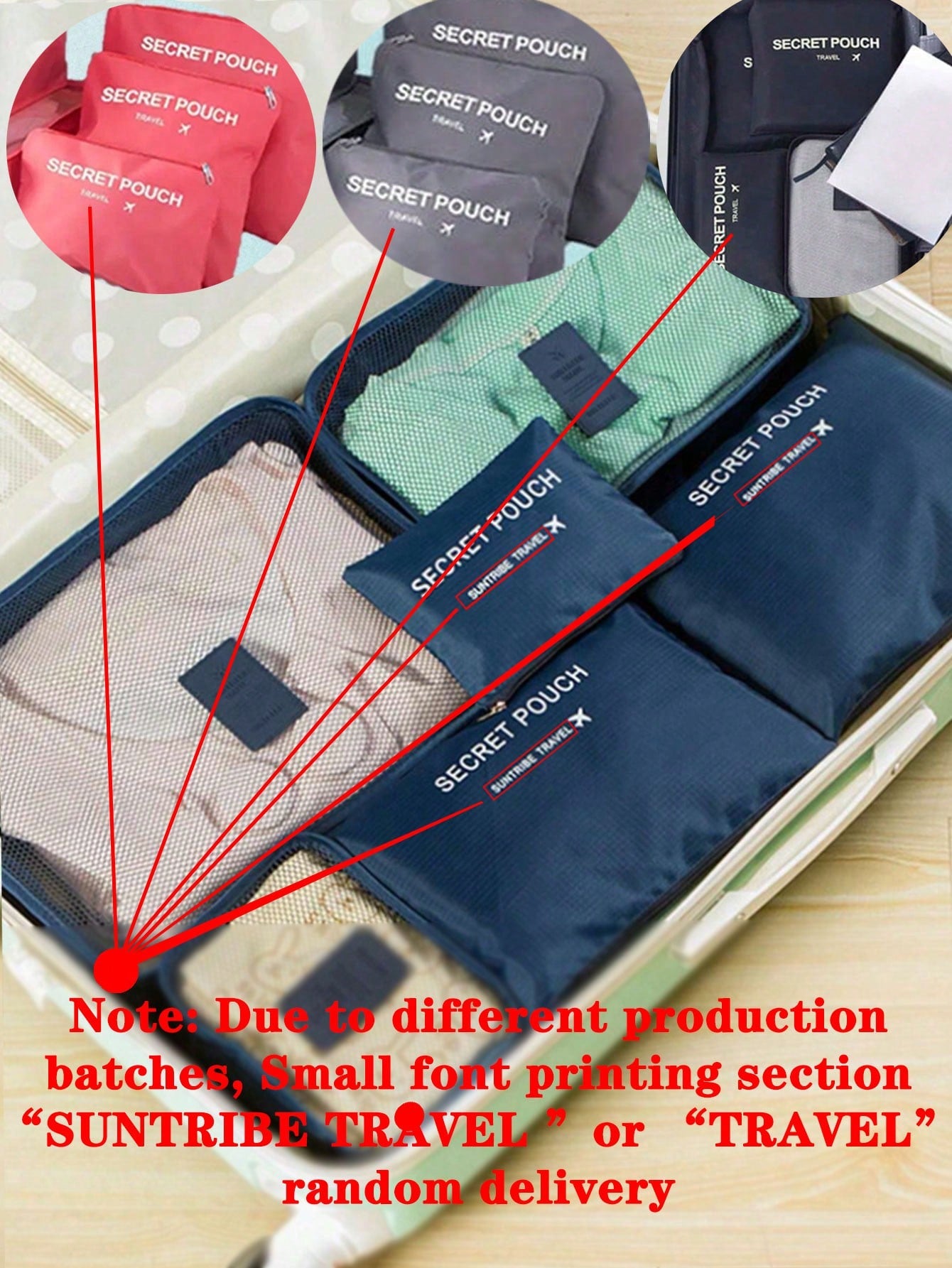6 piezas Juego de bolsas de almacenamiento de viaje para maleta, ropa, zapatos, artículos de tocador, organizadores de cubos de embalaje, organizador de equipaje portátil para bolsa de almacenamiento de viaje, bolsa de maquillaje, bolsa de cosméticos