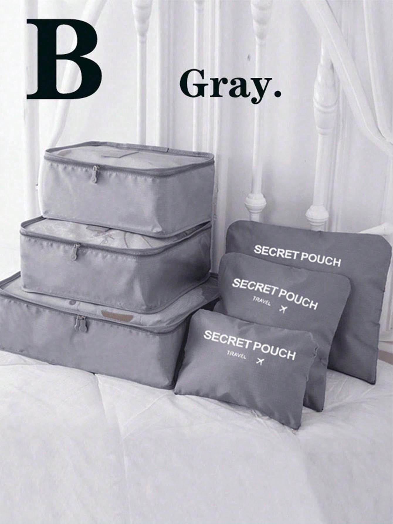 6 piezas Juego de bolsas de almacenamiento de viaje para maleta, ropa, zapatos, artículos de tocador, organizadores de cubos de embalaje, organizador de equipaje portátil para bolsa de almacenamiento de viaje, bolsa de maquillaje, bolsa de cosméticos