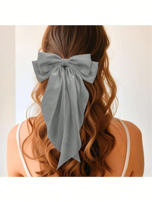 6 PIEZAS Lazos grandes de pelo para mujeres, pinzas de pelo de satén sedoso con cola larga, lazos de pelo lindos y estéticos, accesorios de pelo tipo coqueto