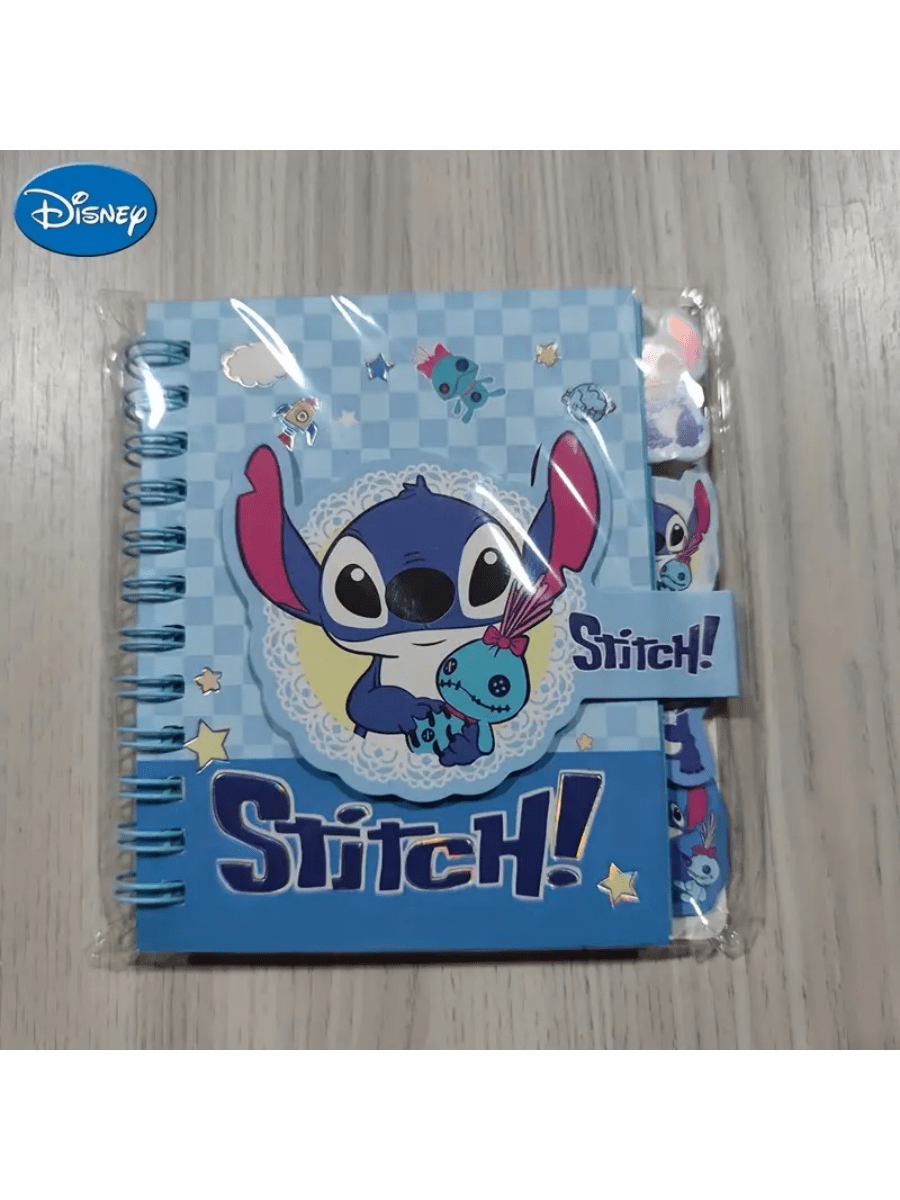 AOGER 1 pieza Libreta de notas con diseño de Stitch, cuaderno de tapa dura con encuadernación de alambre y cierre magnético de una sola página, 65 páginas, papel, apropiado para organización escolar y de oficina