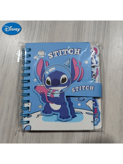 AOGER 1 pieza Libreta de notas con diseño de Stitch, cuaderno de tapa dura con encuadernación de alambre y cierre magnético de una sola página, 65 páginas, papel, apropiado para organización escolar y de oficina