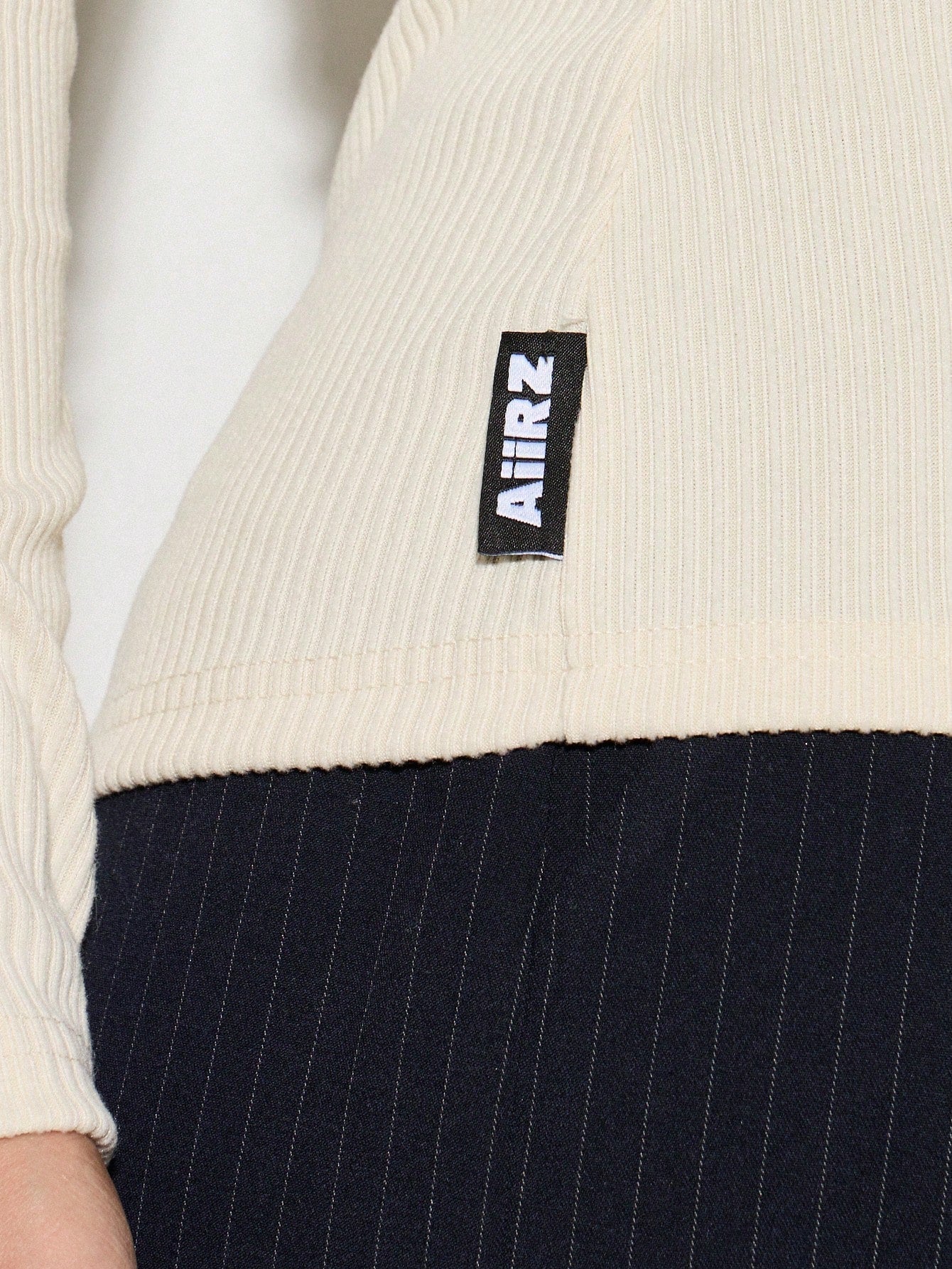AiiRZ Blusa de cuello alto estriado de manga larga, ajustada, básica, esencial para el otoño e invierno, prenda de armario ideal para la oficina y el trabajo profesional