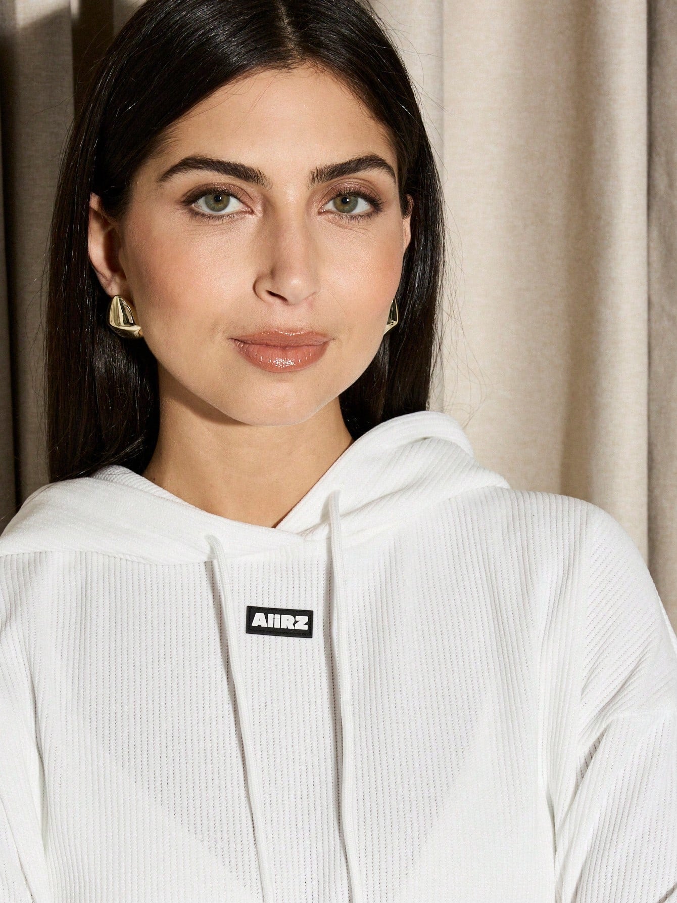 AiiRZ Sudadera con capucha acanalada oversize con cordón de la capucha, ropa de estar en casa premium, sudadera casual y deportiva, prenda básica de otoño e invierno, ropa urbana atlética