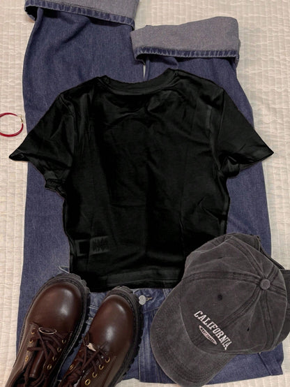 Attitoon Camiseta ajustada de mujer con cuello redondo y manga corta, con estampado floral, adecuada para verano, vacaciones, ropa de playa y estilo callejero