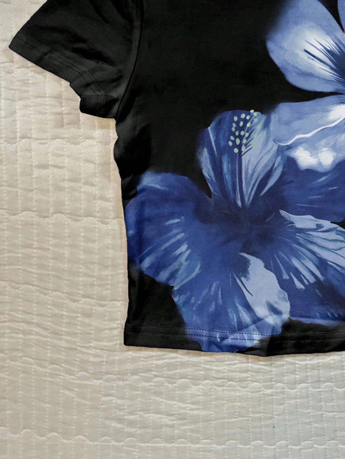 Attitoon Camiseta ajustada de mujer con cuello redondo y manga corta, con estampado floral, adecuada para verano, vacaciones, ropa de playa y estilo callejero