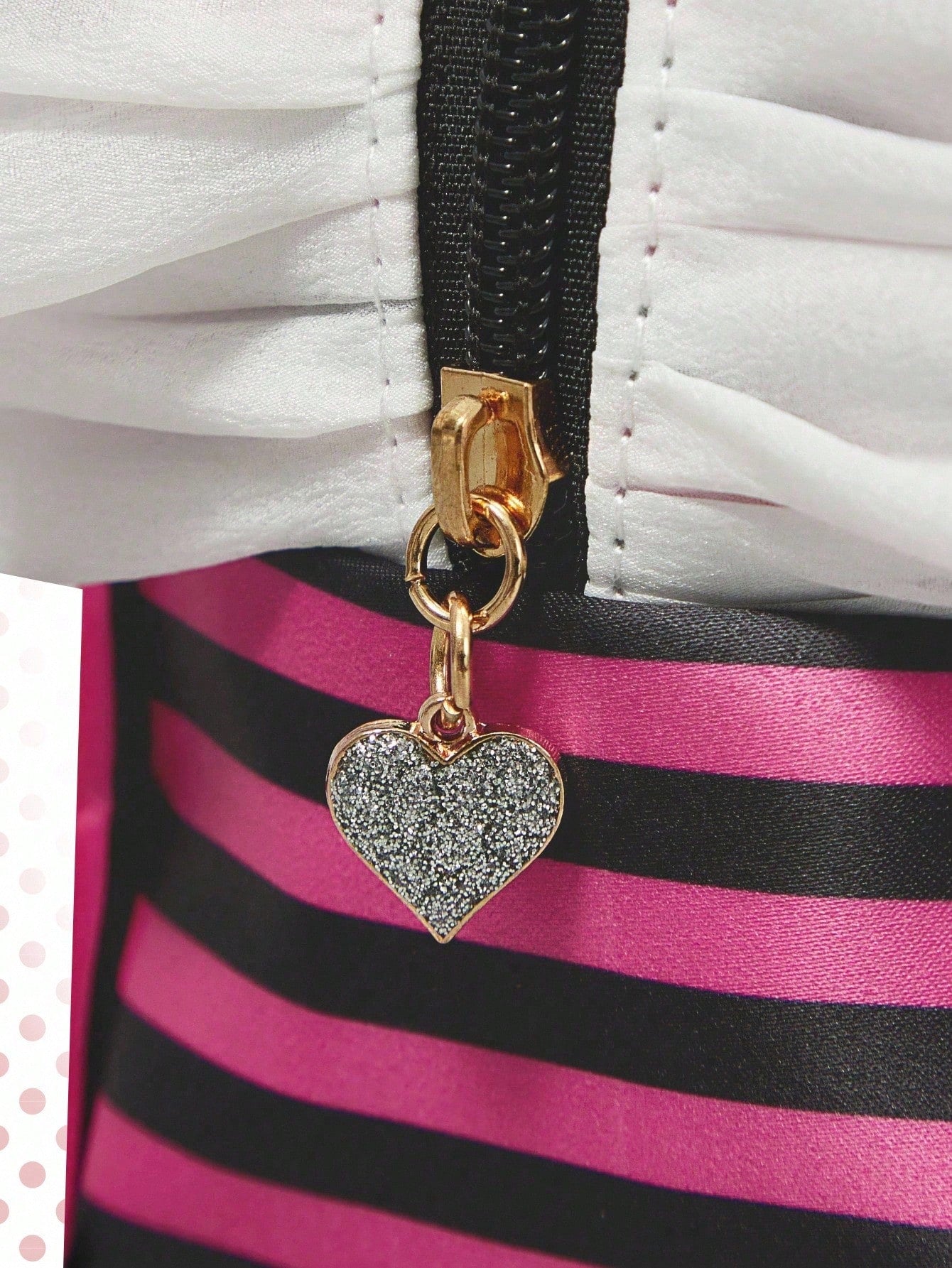 Betty Boop | ROMWE Bolsa de cosméticos portátil y de gran capacidad con asa con cuentas, diseño lindo a rayas y gráfico de figura