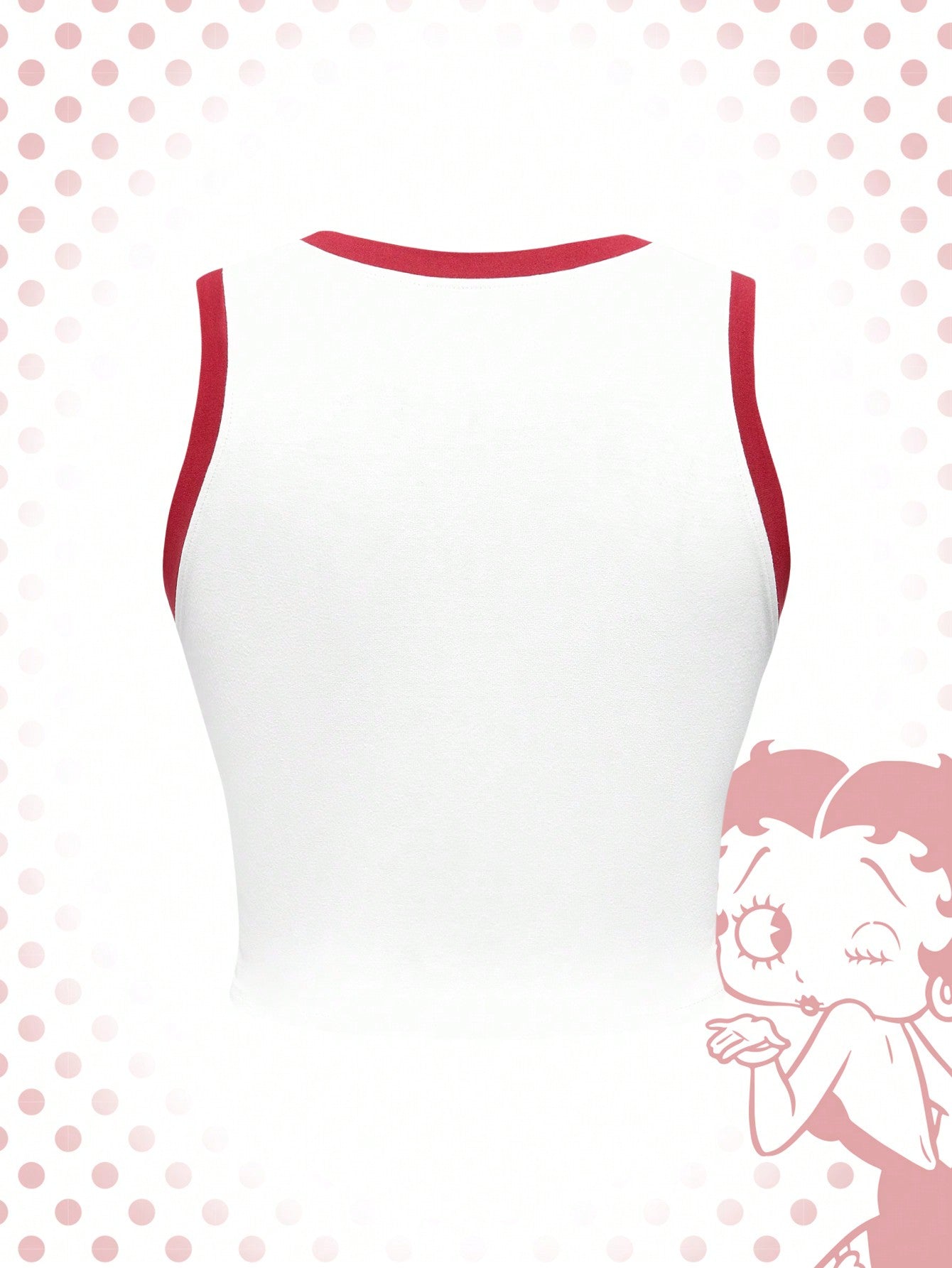 Betty Boop | ROMWE Camiseta de tirantes de ocio para mujer con impresión de personajes de dibujos animados y texto, verano, escuela