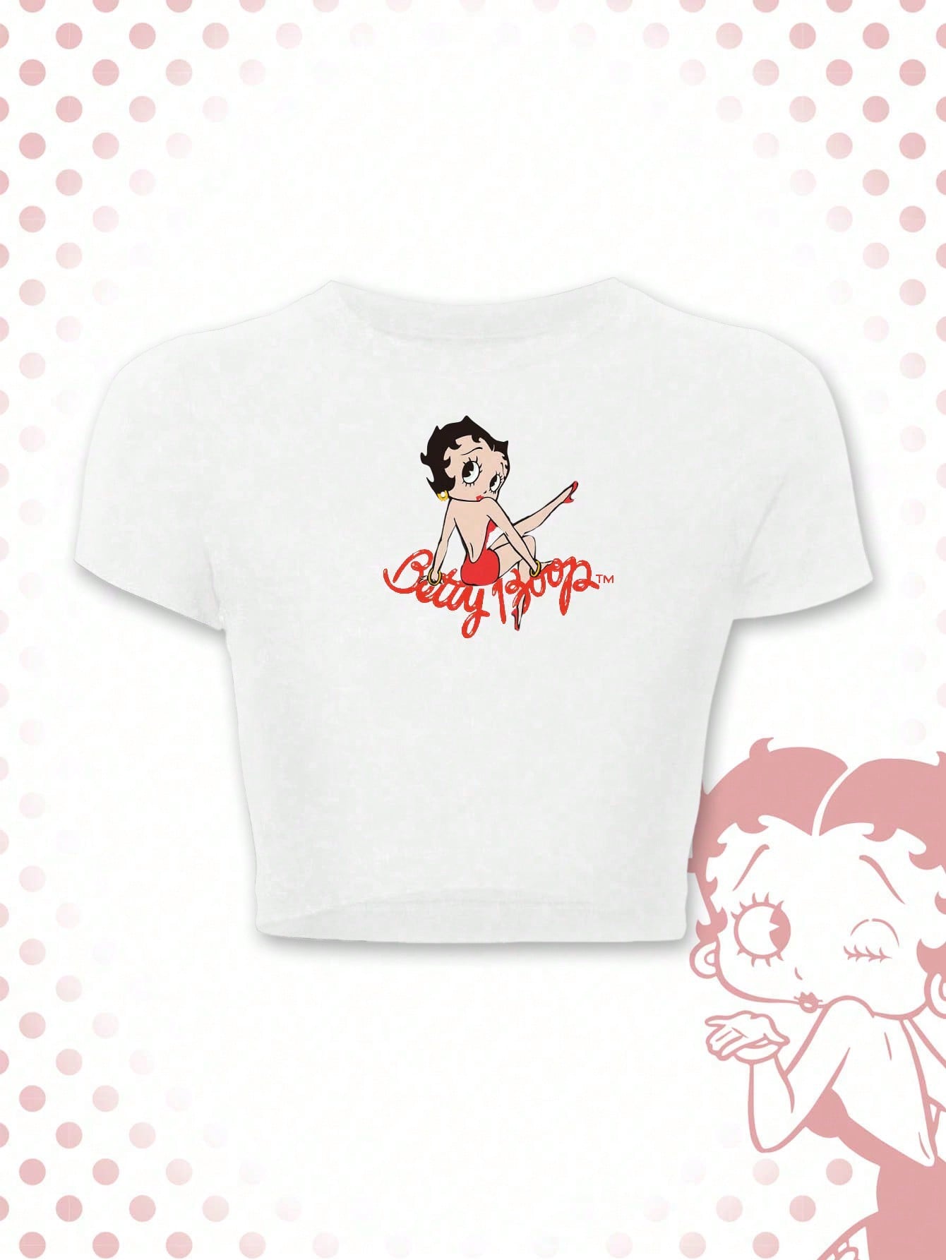 Betty Boop | ROMWE Camiseta delgada con ajuste slim fit de verano con estampado de figura de dibujos animados y letras
