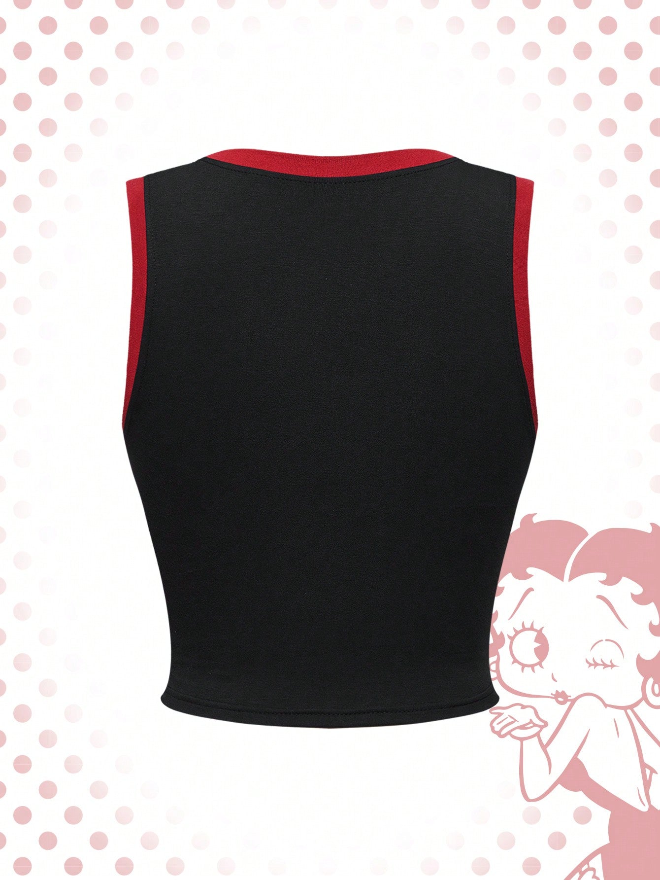 Betty Boop | ROMWE Top de tirantes informal con estampado de dibujos animados y letras para mujeres, verano, escuela