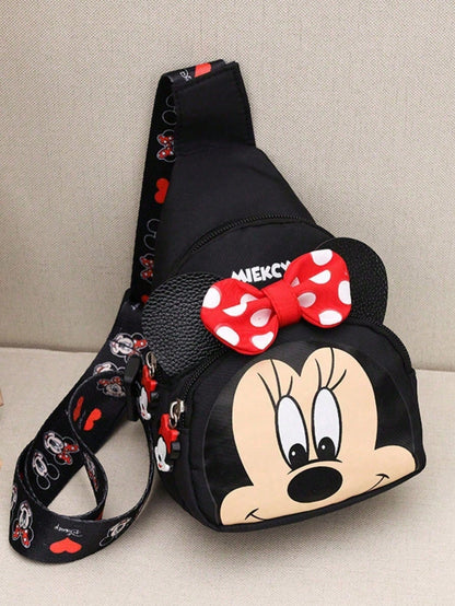 Bolso bandolera de mujer con diseño de lazo de Minnie Mouse | Regalo ideal con temática Disney para uso diario | Bolso bandolera pequeño y práctico que cabe teléfono, billetera, llaves | Accesorio esencial adecuado para