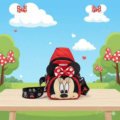 Bolso bandolera de mujer con diseño de lazo de Minnie Mouse | Regalo ideal con temática Disney para uso diario | Bolso bandolera pequeño y práctico que cabe teléfono, billetera, llaves | Accesorio esencial adecuado para