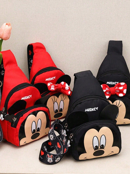 Bolso bandolera de mujer con diseño de lazo de Minnie Mouse | Regalo ideal con temática Disney para uso diario | Bolso bandolera pequeño y práctico que cabe teléfono, billetera, llaves | Accesorio esencial adecuado para