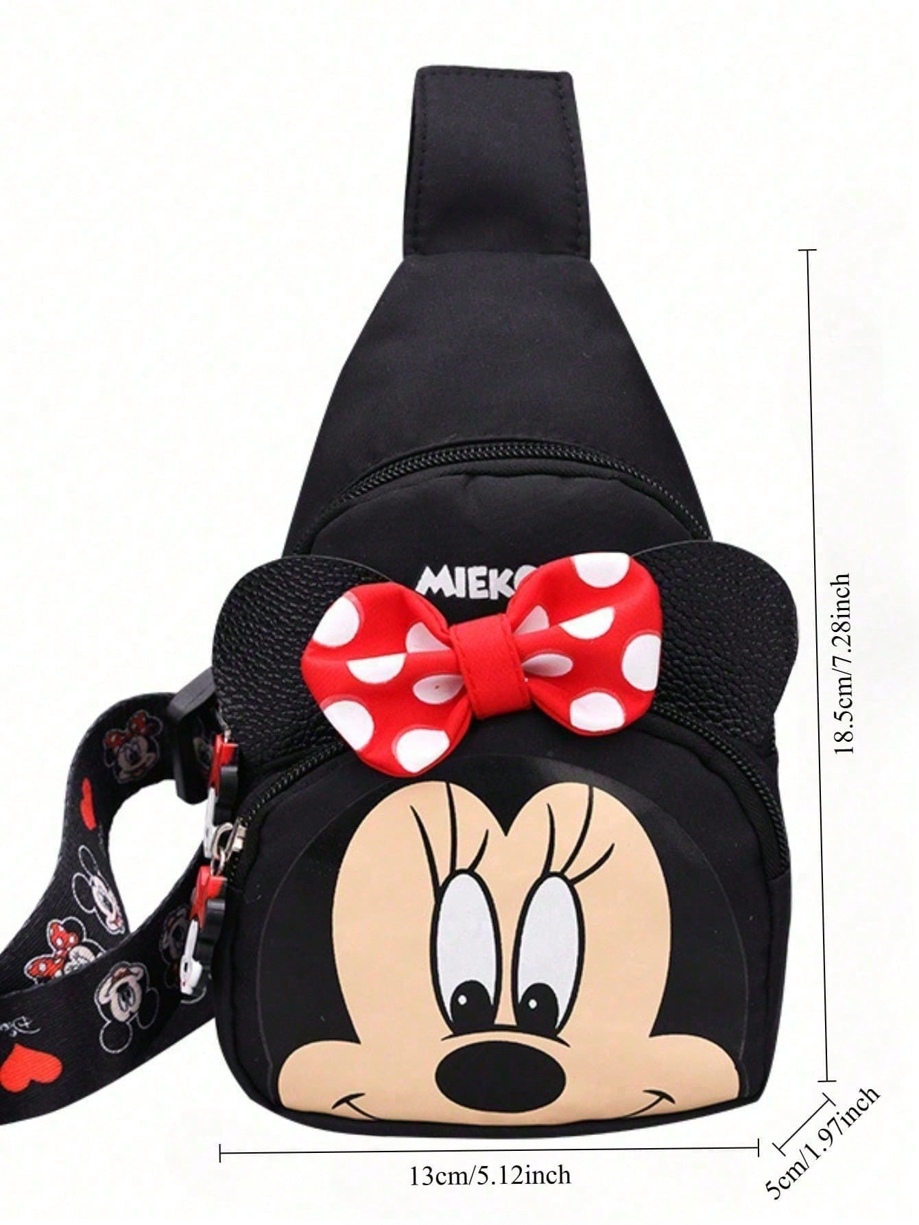 Bolso bandolera de mujer con diseño de lazo de Minnie Mouse | Regalo ideal con temática Disney para uso diario | Bolso bandolera pequeño y práctico que cabe teléfono, billetera, llaves | Accesorio esencial adecuado para