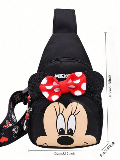 Bolso bandolera de mujer con diseño de lazo de Minnie Mouse | Regalo ideal con temática Disney para uso diario | Bolso bandolera pequeño y práctico que cabe teléfono, billetera, llaves | Accesorio esencial adecuado para