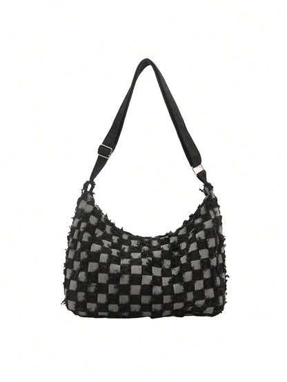 Bolso de lona de mezclilla, bolso de gran capacidad elegante para ir y venir, bolso bandolera, organizador de viaje para la decoración del hogar en otoño
