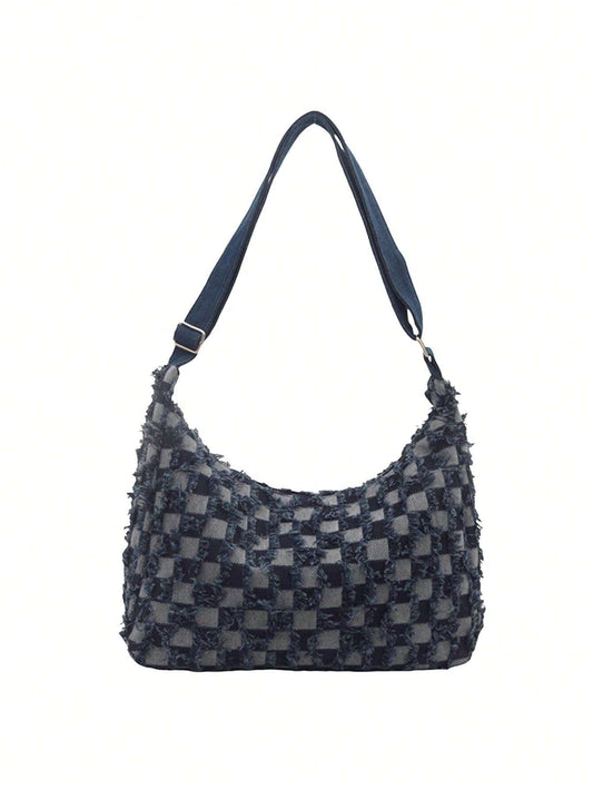 Bolso de lona de mezclilla, bolso de gran capacidad elegante para ir y venir, bolso bandolera, organizador de viaje para la decoración del hogar en otoño