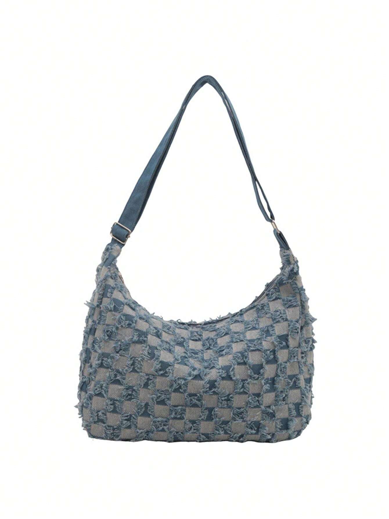 Bolso de lona de mezclilla, bolso de gran capacidad elegante para ir y venir, bolso bandolera, organizador de viaje para la decoración del hogar en otoño