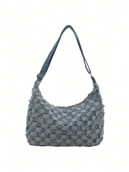 Bolso de lona de mezclilla, bolso de gran capacidad elegante para ir y venir, bolso bandolera, organizador de viaje para la decoración del hogar en otoño