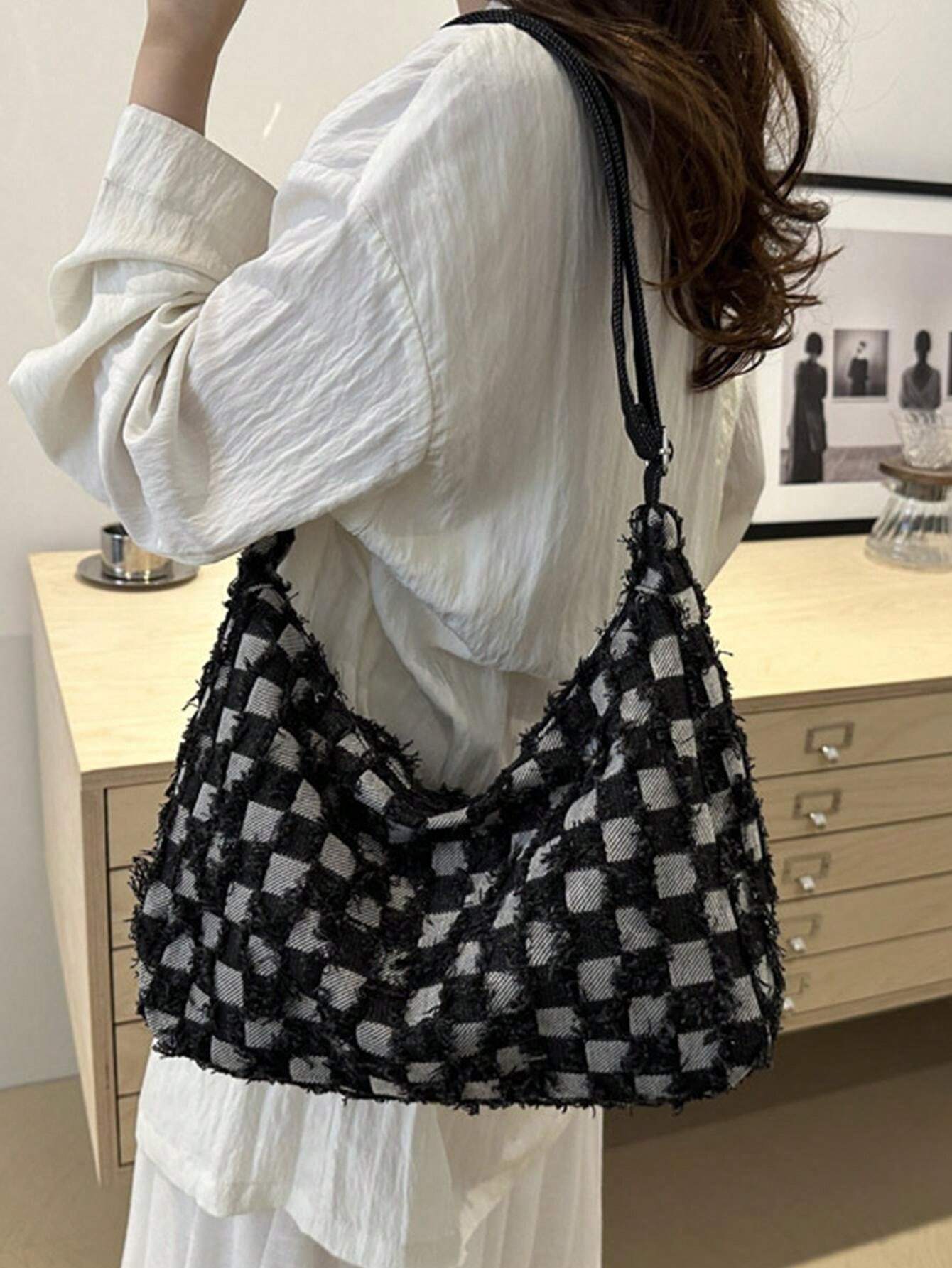 Bolso de lona de mezclilla, bolso de gran capacidad elegante para ir y venir, bolso bandolera, organizador de viaje para la decoración del hogar en otoño