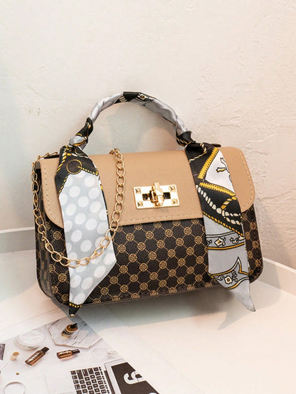 Bolso de mano casual de moda, bolso de hombro, bolso de bufanda, bolso cuadrado pequeño retro de lunares