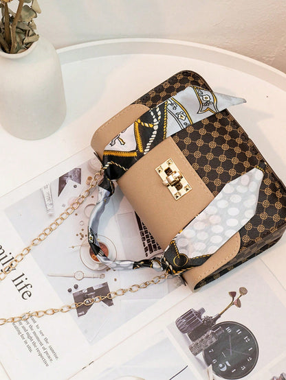 Bolso de mano casual de moda, bolso de hombro, bolso de bufanda, bolso cuadrado pequeño retro de lunares