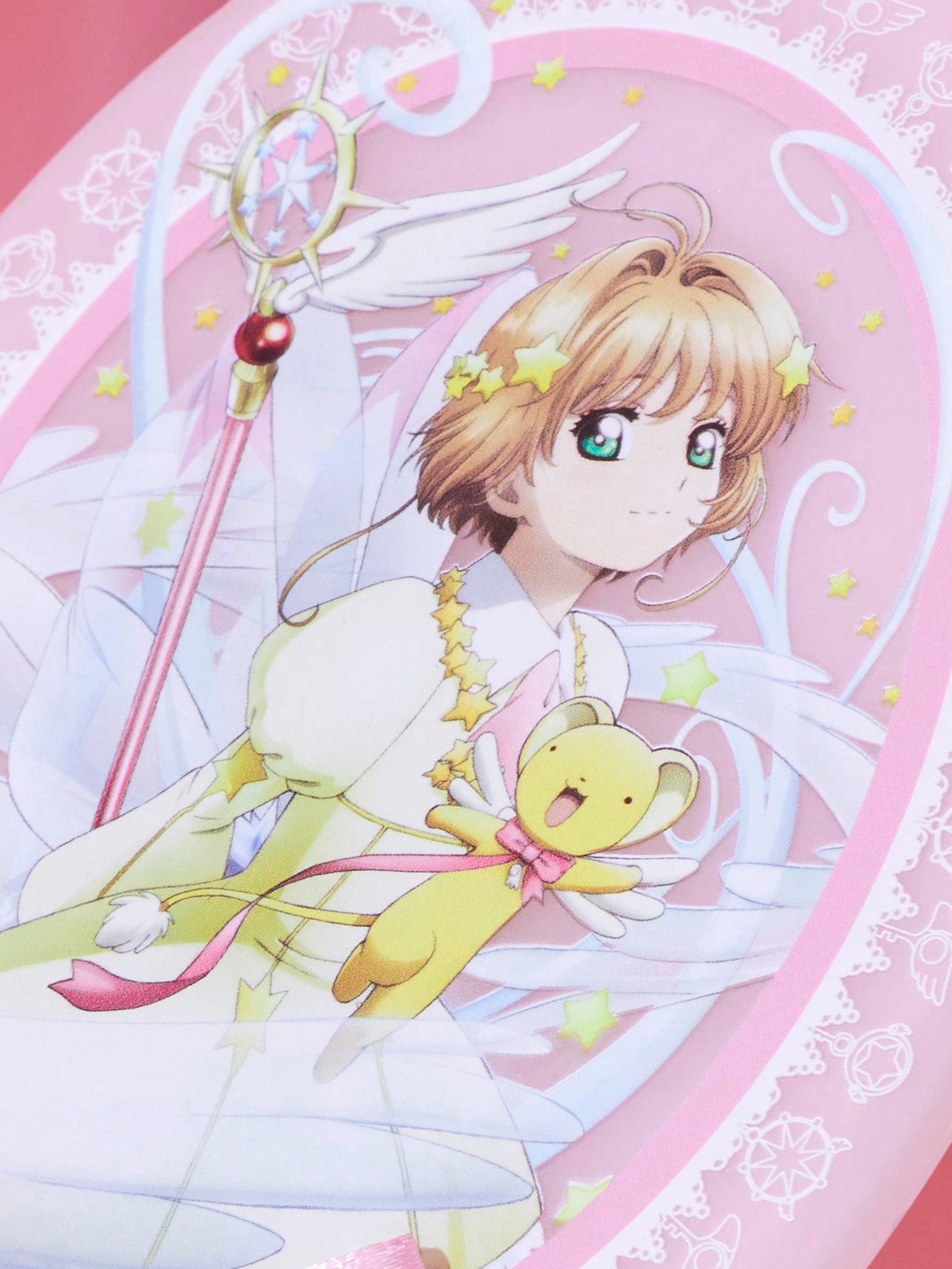 CARDCAPTOR SAKURA | SHEIN Espejo De Mano Rosa Con Decoracion De Moño Y Personaje De Anime Impreso
