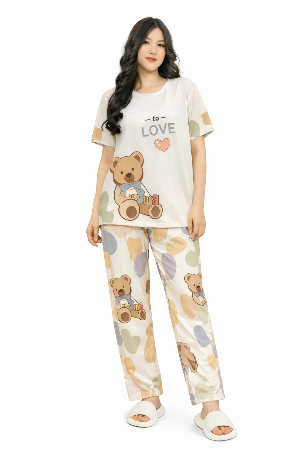 Set Pijama Sweet Teddy – Polo + Pantalón + Short