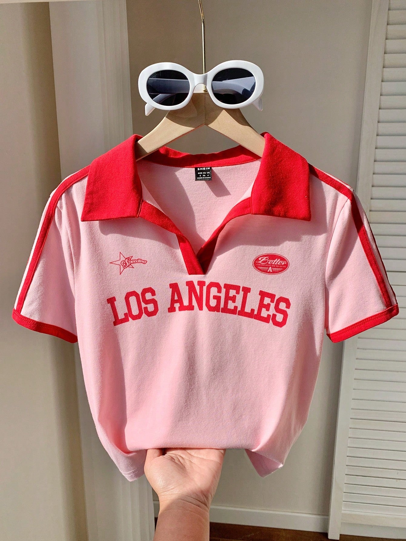 Comfortcana Camiseta ajustada con cuello polo de estilo retro y bloque de colores para mujeres