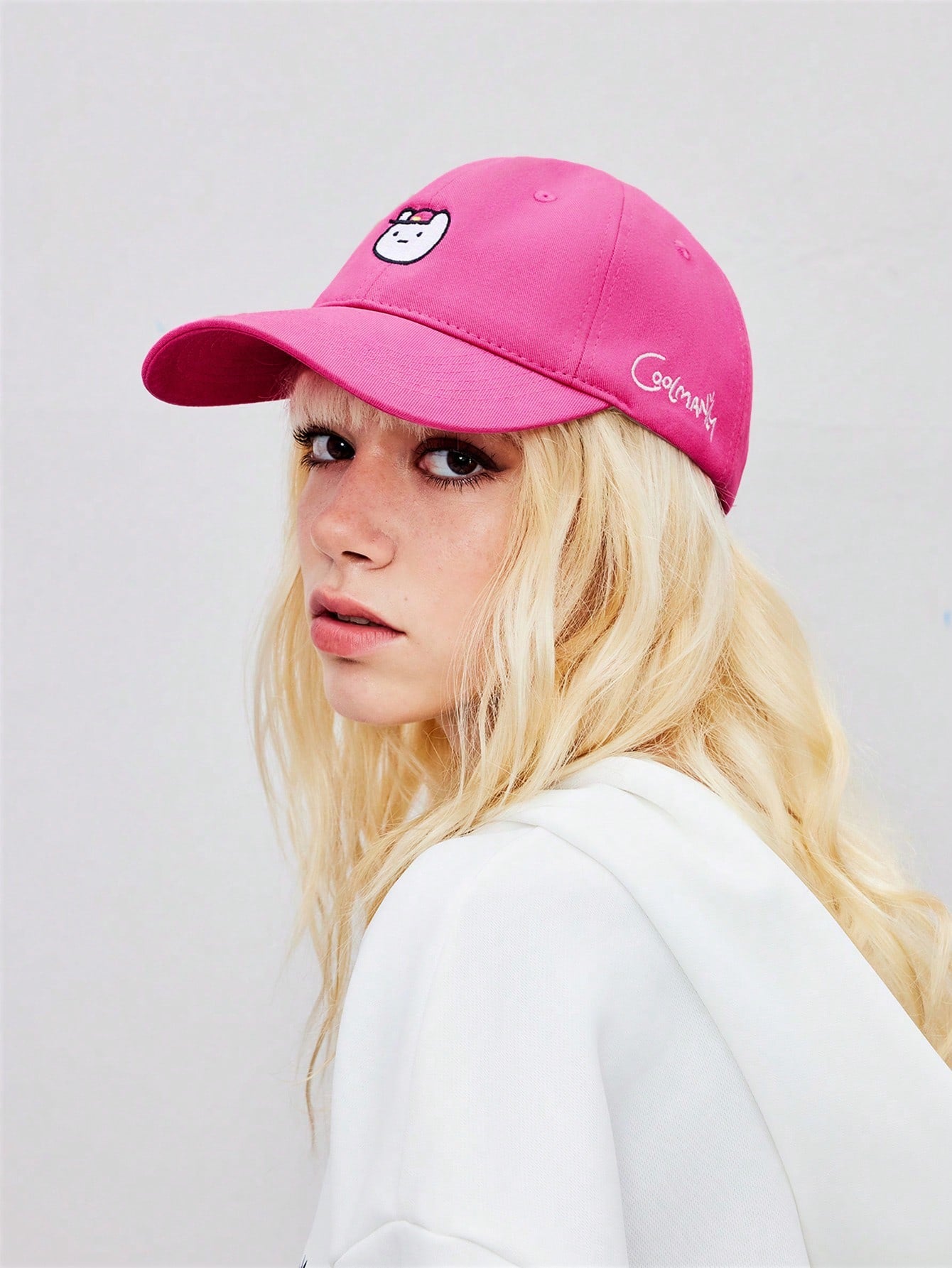 Coolman Gorra de béisbol para mujer con bordado de dibujos animados y letras, adecuada para uso diario, vacaciones, Año Nuevo, vacaciones, primavera