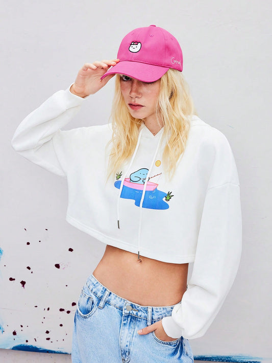 Coolman Gorra de béisbol para mujer con bordado de dibujos animados y letras, adecuada para uso diario, vacaciones, Año Nuevo, vacaciones, primavera
