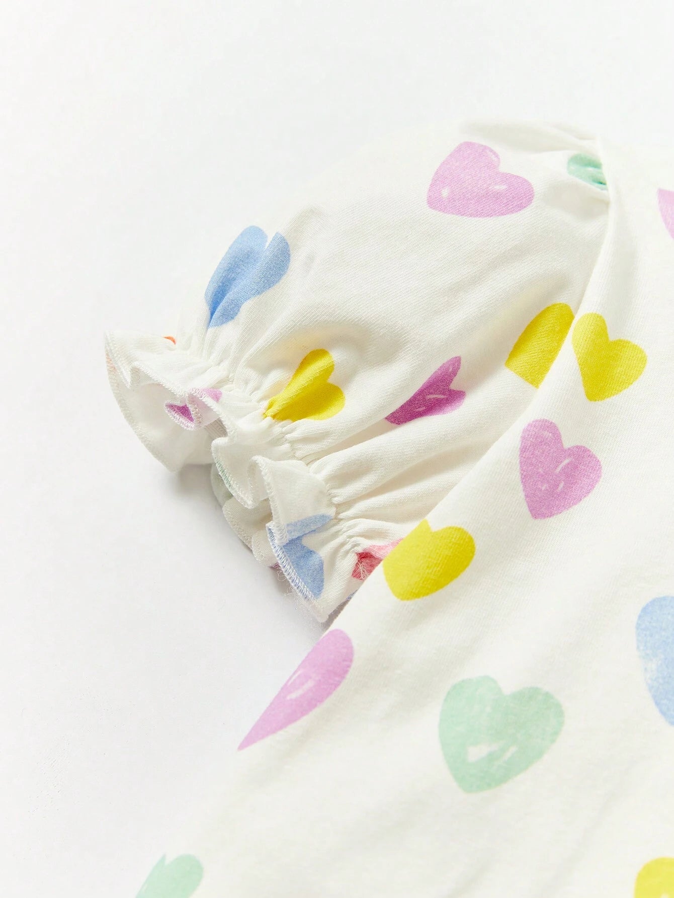 Cozy Pixies Camiseta De Manga Abullonada Con Estampado De Corazones Para Bebé Niña
