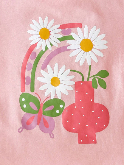 Cozy Pixies Camiseta casual de manga corta para bebé niña con estampado floral, suave, cómoda y transpirable, ideal para casa, exteriores, viajes, playa, campamentos, regalos, fotografía, etc.
